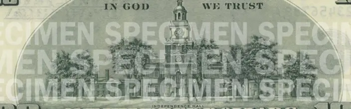 پشت اسکناس دلار سال 1996